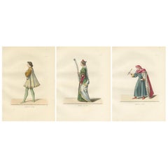 Young Sienese, Noblewoman, and Apothecary in Medieval Italian Dress - 1845