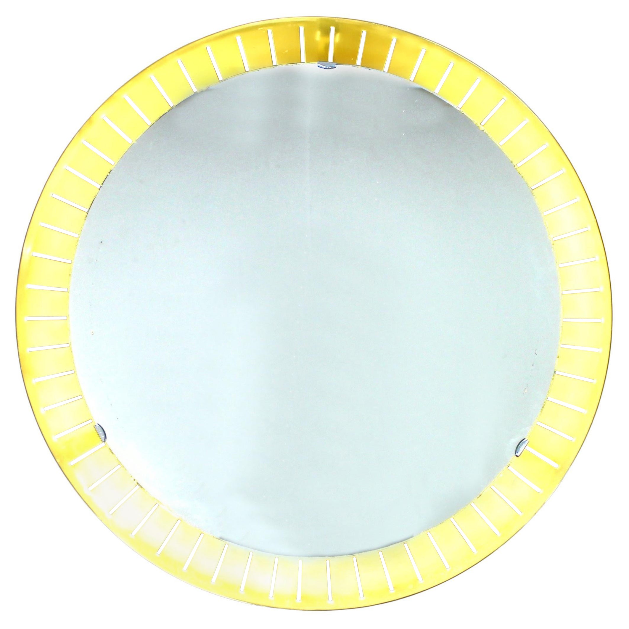 Italian backlit brass mirror by Stilnovo, 1960s