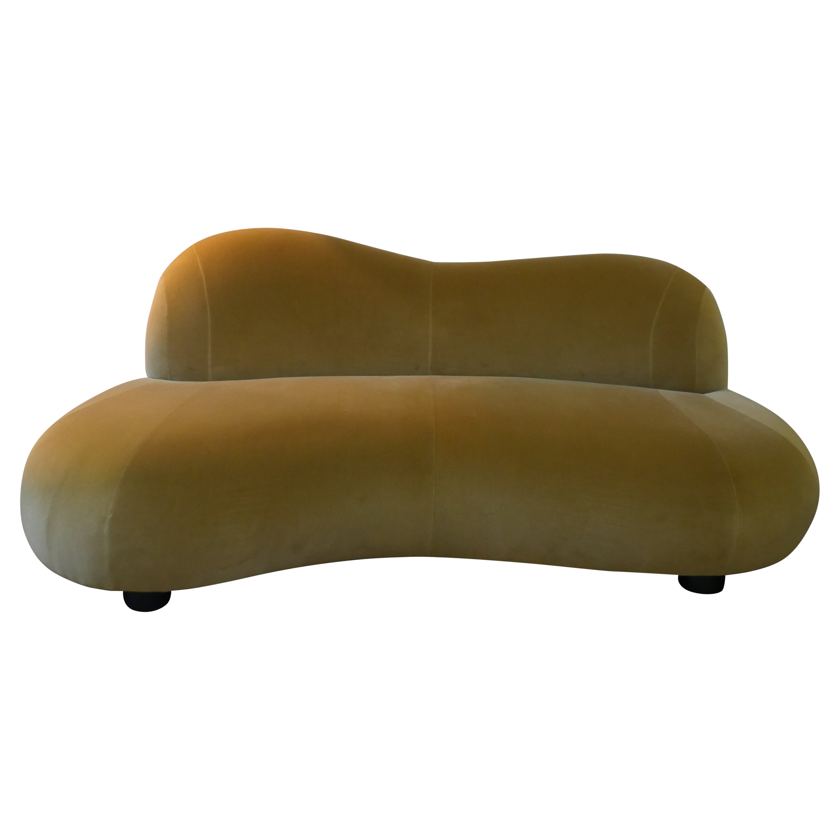 1990s Preview Organic Form Sofa in New Romo 100% Cotton Velvet For Sale
