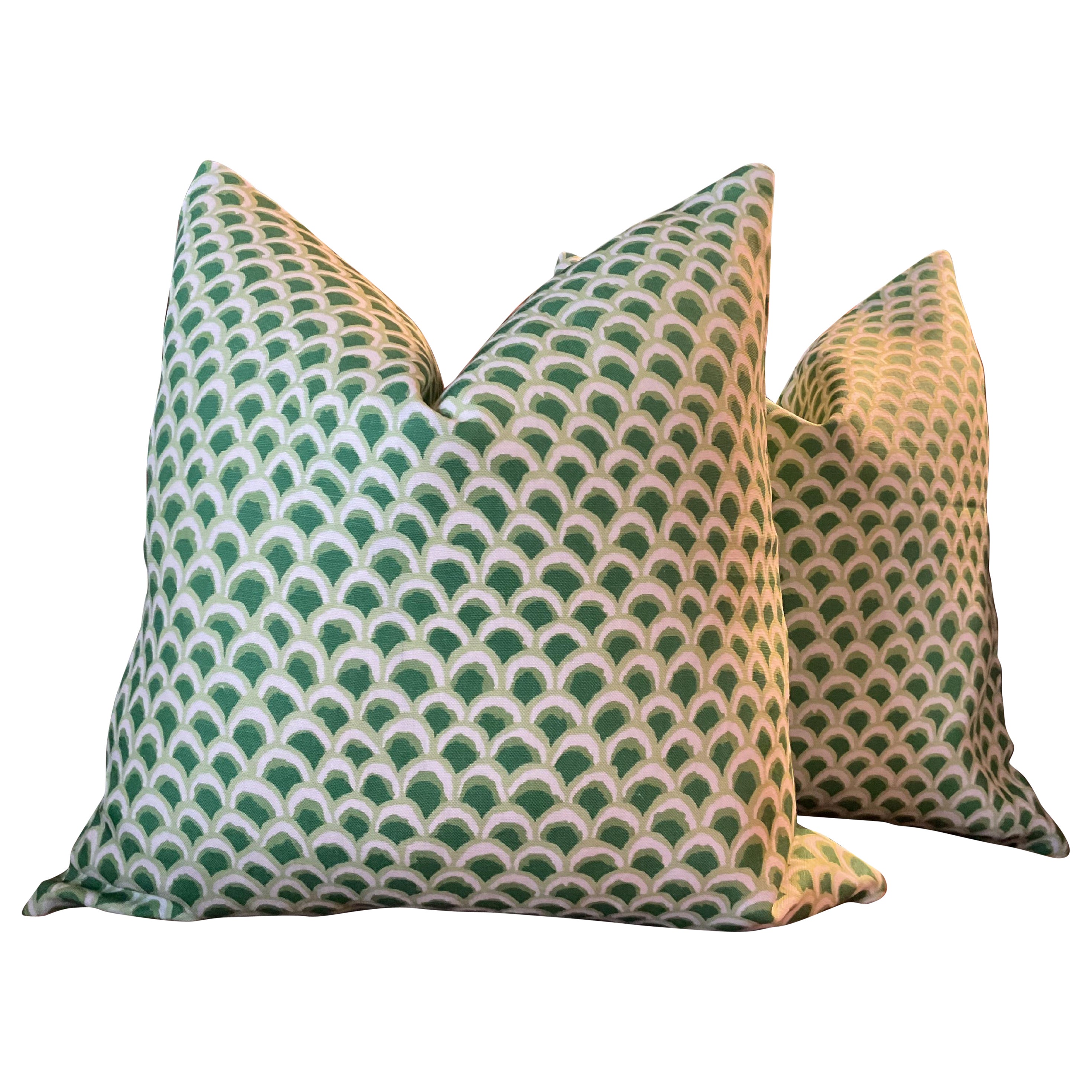 Cuscini Brunschwig & Fils con stampa Greene & Greene II - Una coppia di 22 pollici in vendita