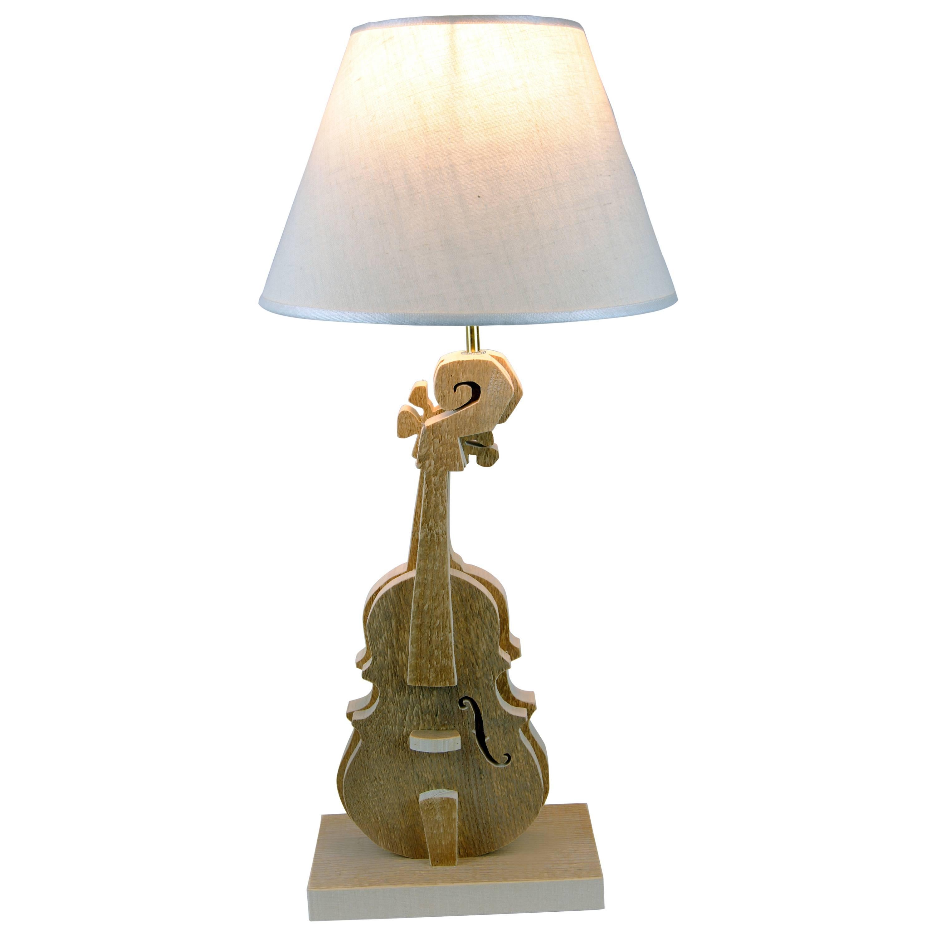 Violin Wood Table Lamp by Michelangeli, Italy For Sale