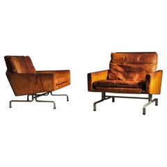 Early Poul Kjaerholm "PK31" Leather Easy Chairs for E. Kold Christensen, 1950s