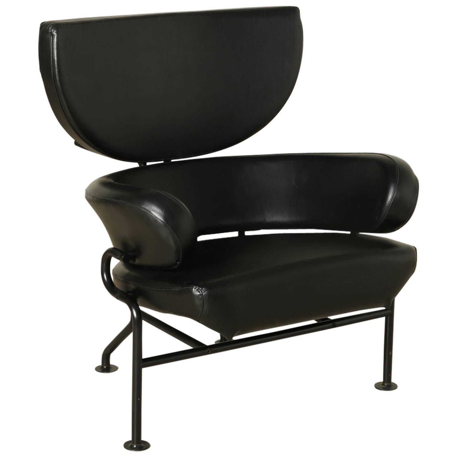 Metal Leather Three Elements Armchair by Franco Albini and Franca Helg for Poggi