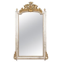 19th Century French Silver Leaf Mirror