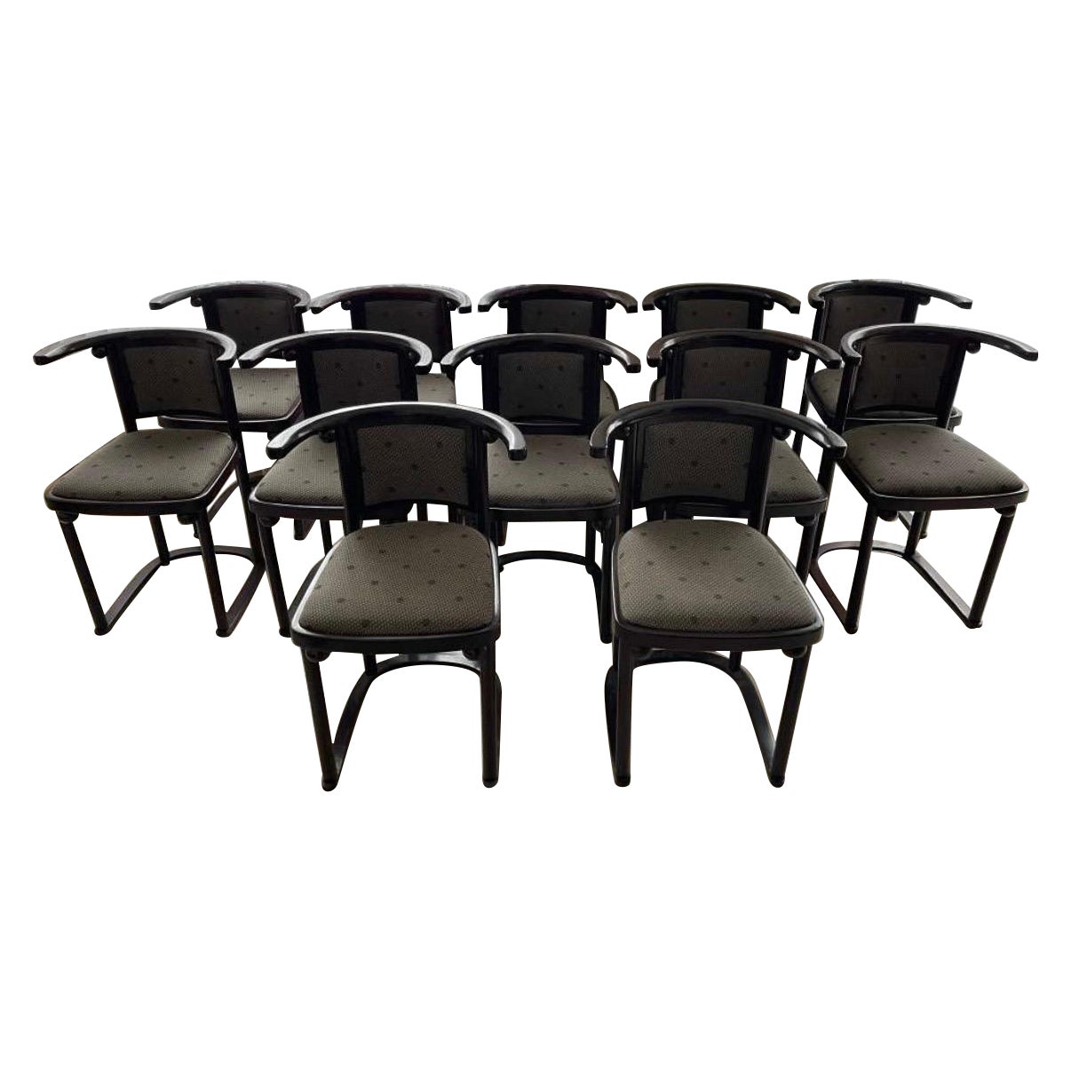 Fledermaus Chairs by Josef Hoffmann set of 12