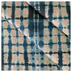 Ripple Fabric in Rose and Indigo, Belgian Linen (Fabric by the Yard)