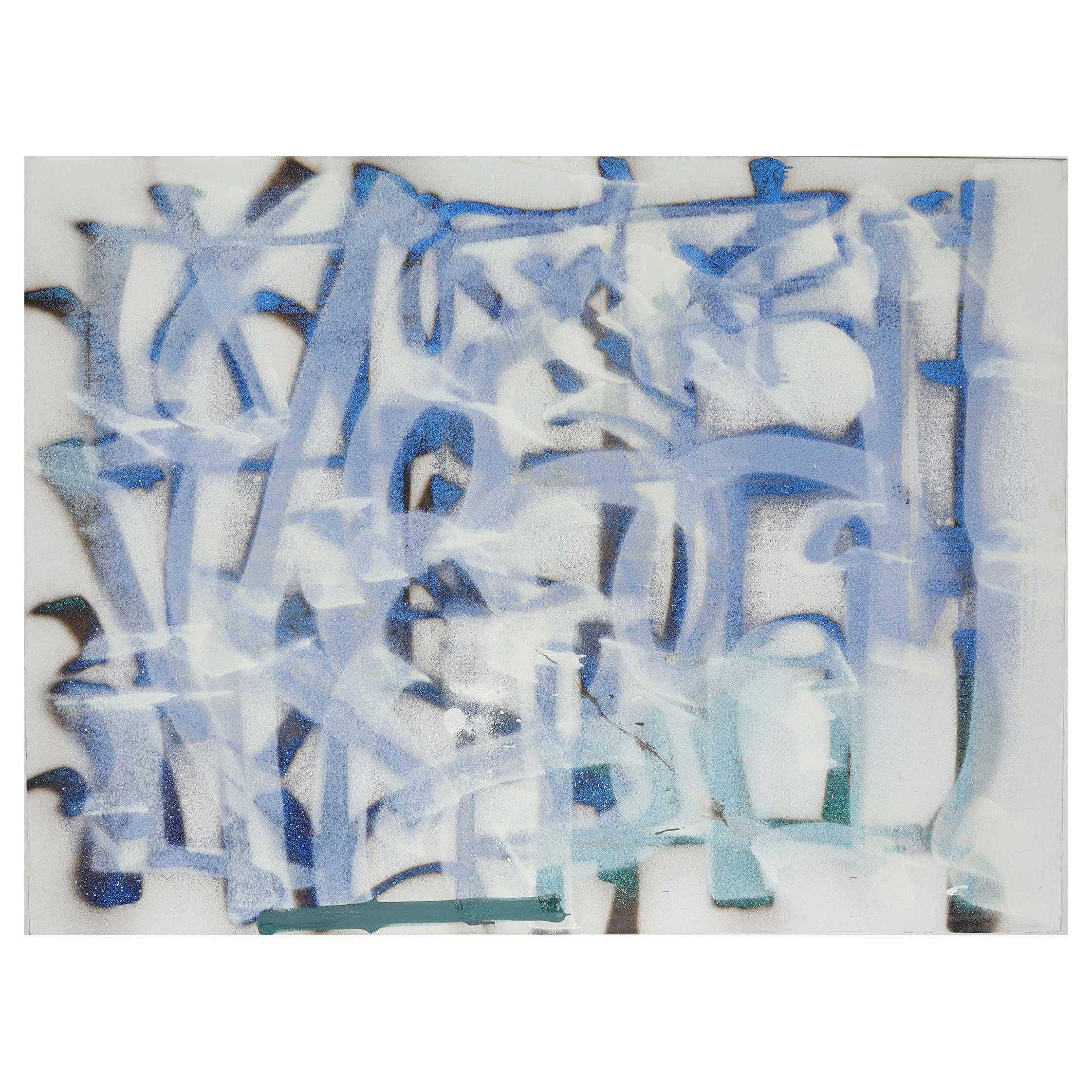 RETNA (b. 1979). Untitled. Acrylic, spray paint, and glitter on canvas. 96 x 72 For Sale