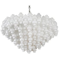 Large White Murano Glass  Chandelier