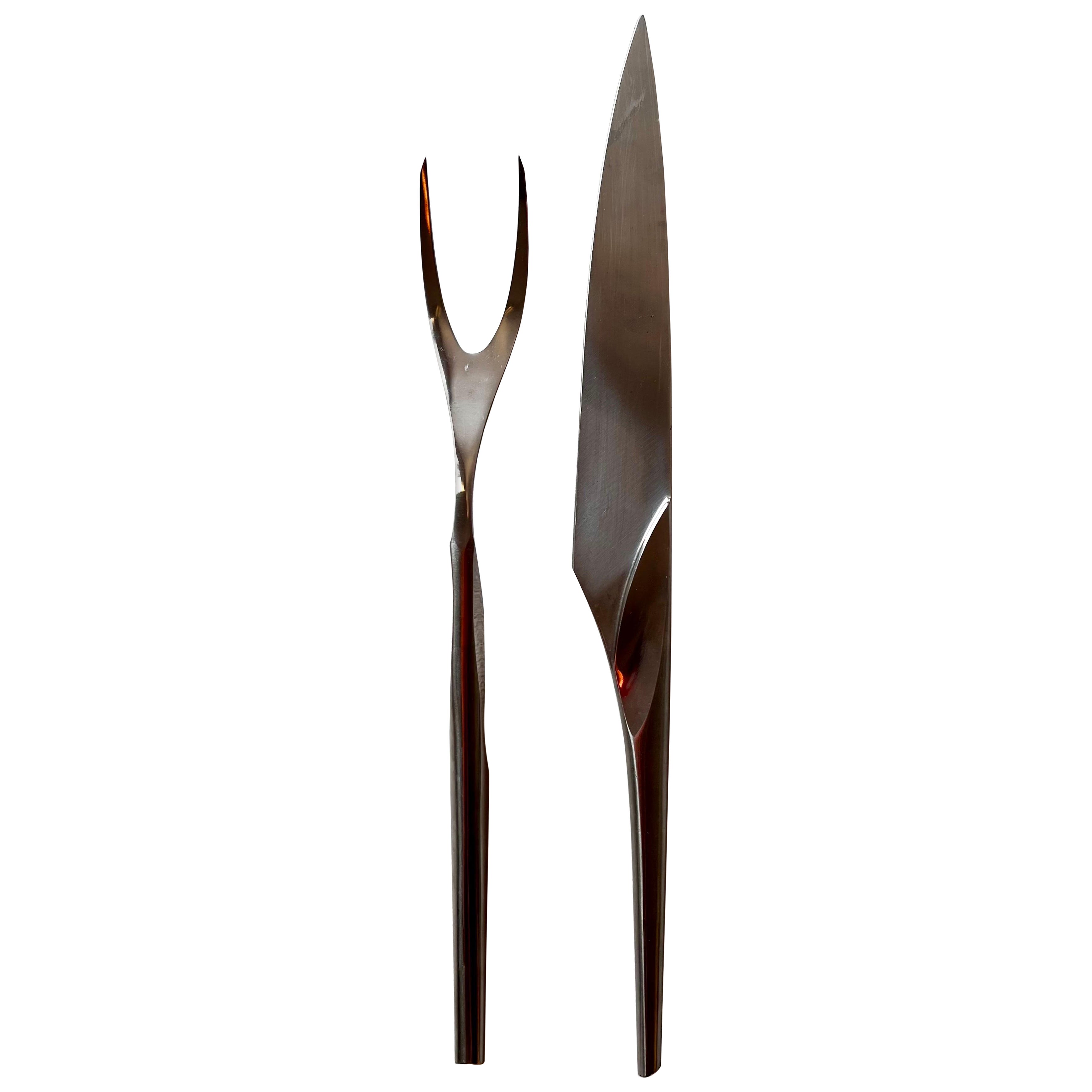 Set d'ustensiles de service et de sculpture en acier inoxydable par AS, Italie en vente
