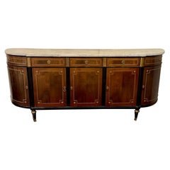 19th Century Louis XVI Walnut Sideboard with Marble Top