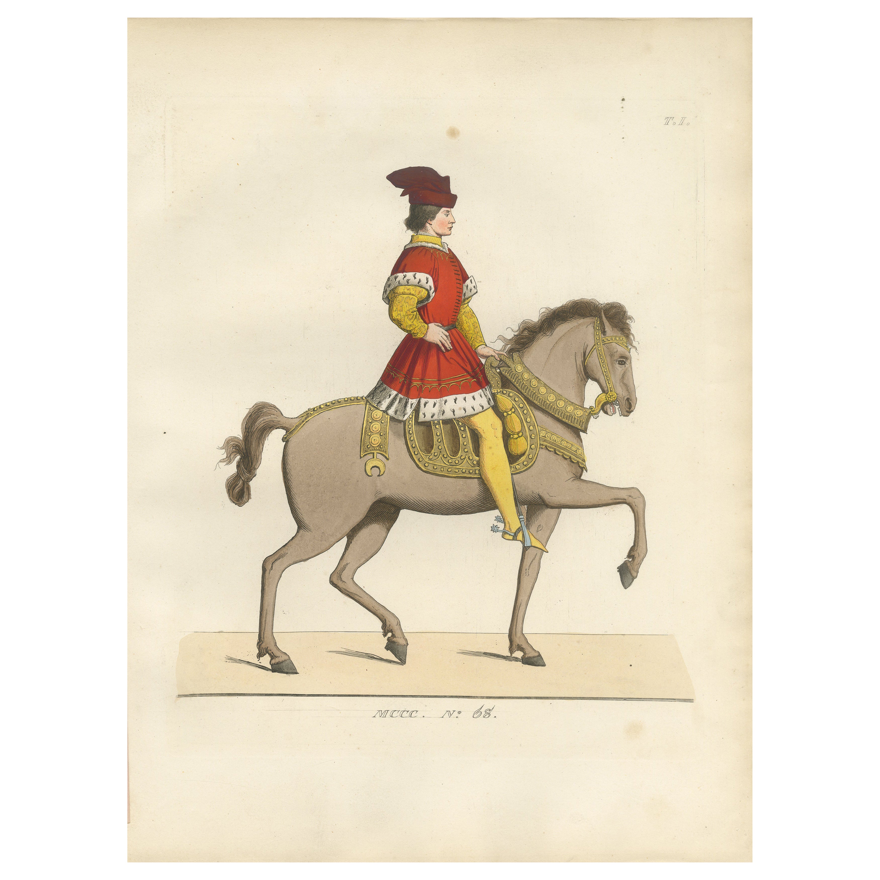 Mounted Nobleman in Parade Dress – Italian Renaissance Equestrian Portrait, 1845
