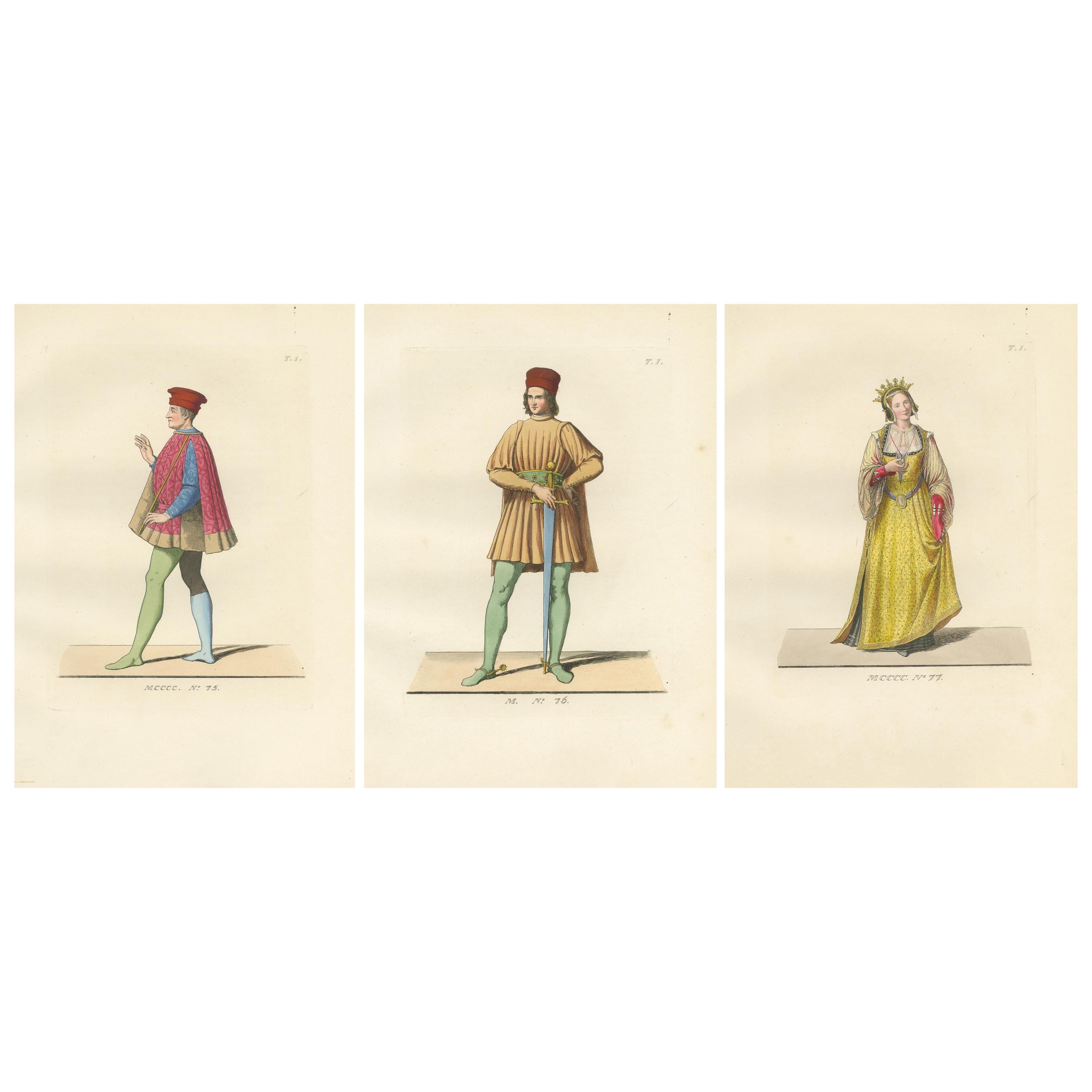 Renaissance Portraits of the Lord of Rimini, Vitelleschi and Duchess, 1845 For Sale