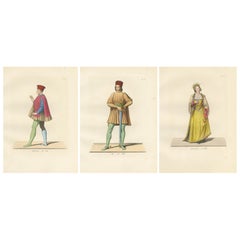 Antique Renaissance Portraits of the Lord of Rimini, Vitelleschi and Duchess, 1845