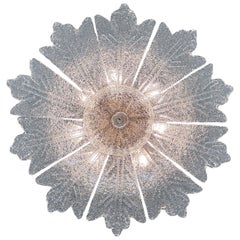 Italian Midcentury Flower Murano Glass Chandelier, 1970s