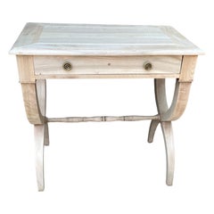 Mesa auxiliar de cerezo blanqueado imperio francés del siglo XIX
