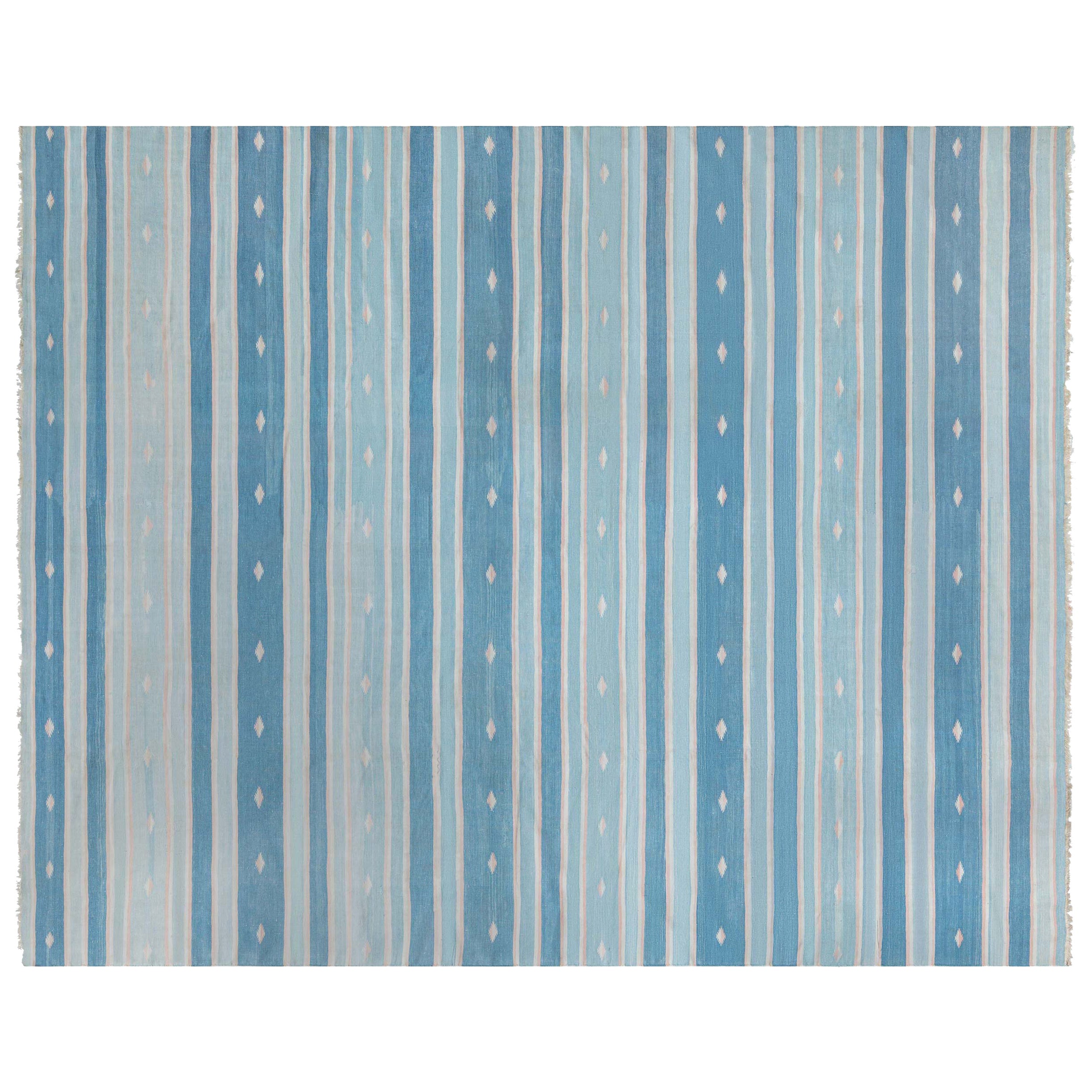 Doris Leslie Blau Vintage Indian Dhurrie Rug For Sale