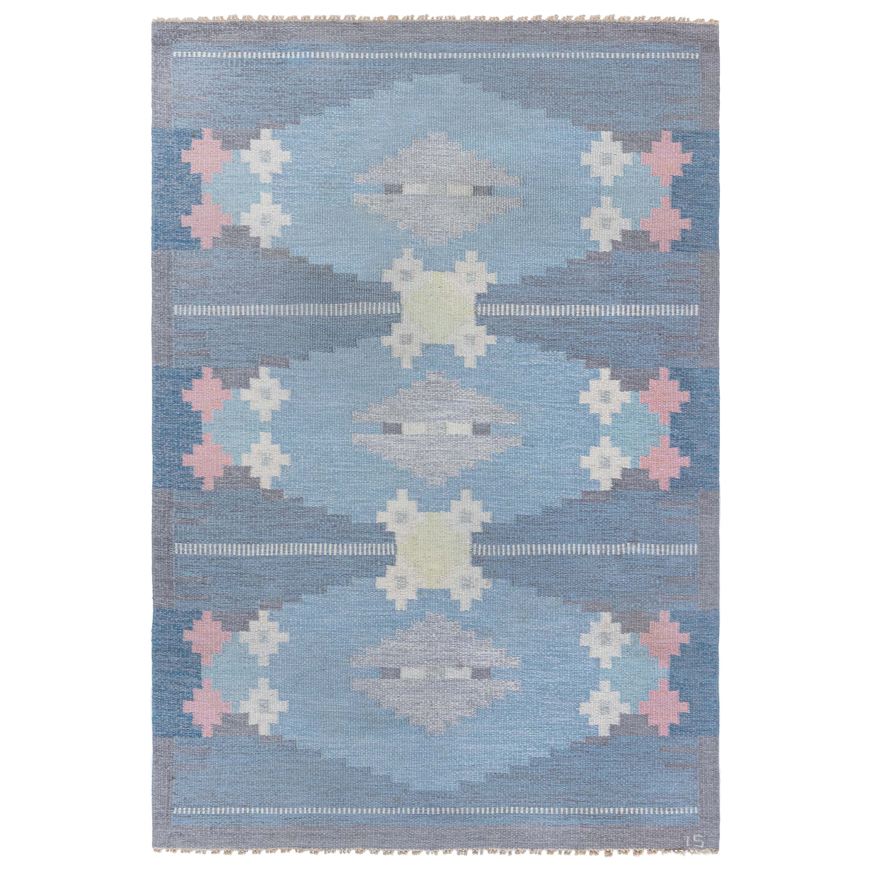 Doris Leslie Blau Vintage Swedish Flat-Weave Rug by Ingegerd Silow