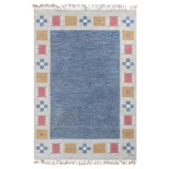 Doris Leslie Blau Vintage Swedish Flat Woven Rug by Bitte Ahlgren