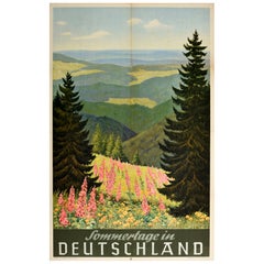 Original Vintage Travel Poster Summer Germany Sommertage Deutschland Frommhold