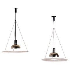 Pair of Frisbi 850 pendant lights by Achille Castiglioni for Flos, 1970s