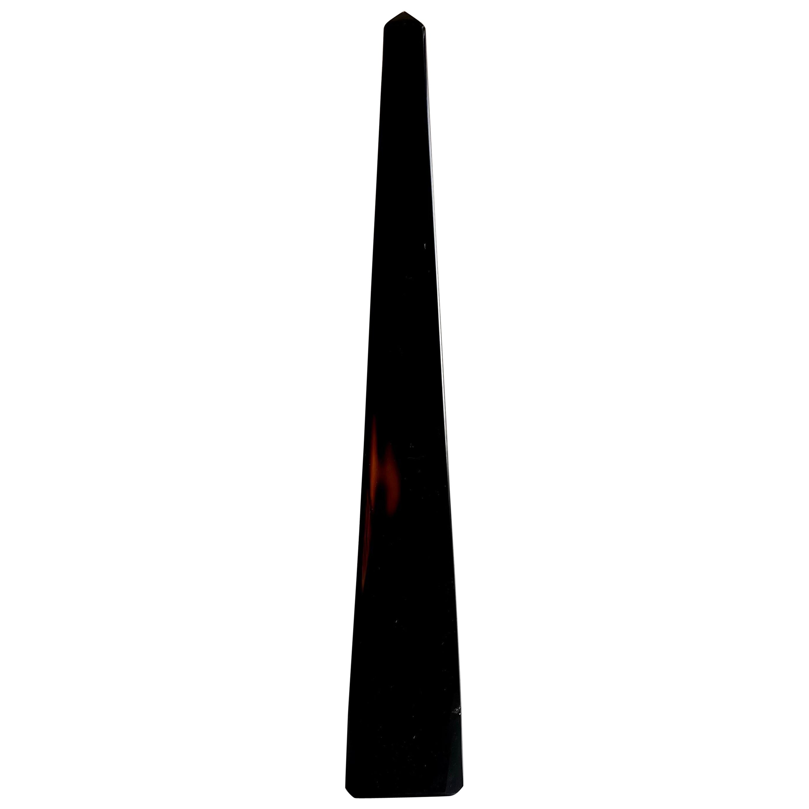 Polished Black Marble Obelisk, Italy For Sale