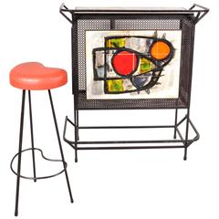 Bar and Stool by Belarti, Belgium, circa 1950