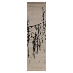 Rug & Kilim’s Modern Abstract Runner in Greige with Black Geometric Patterns