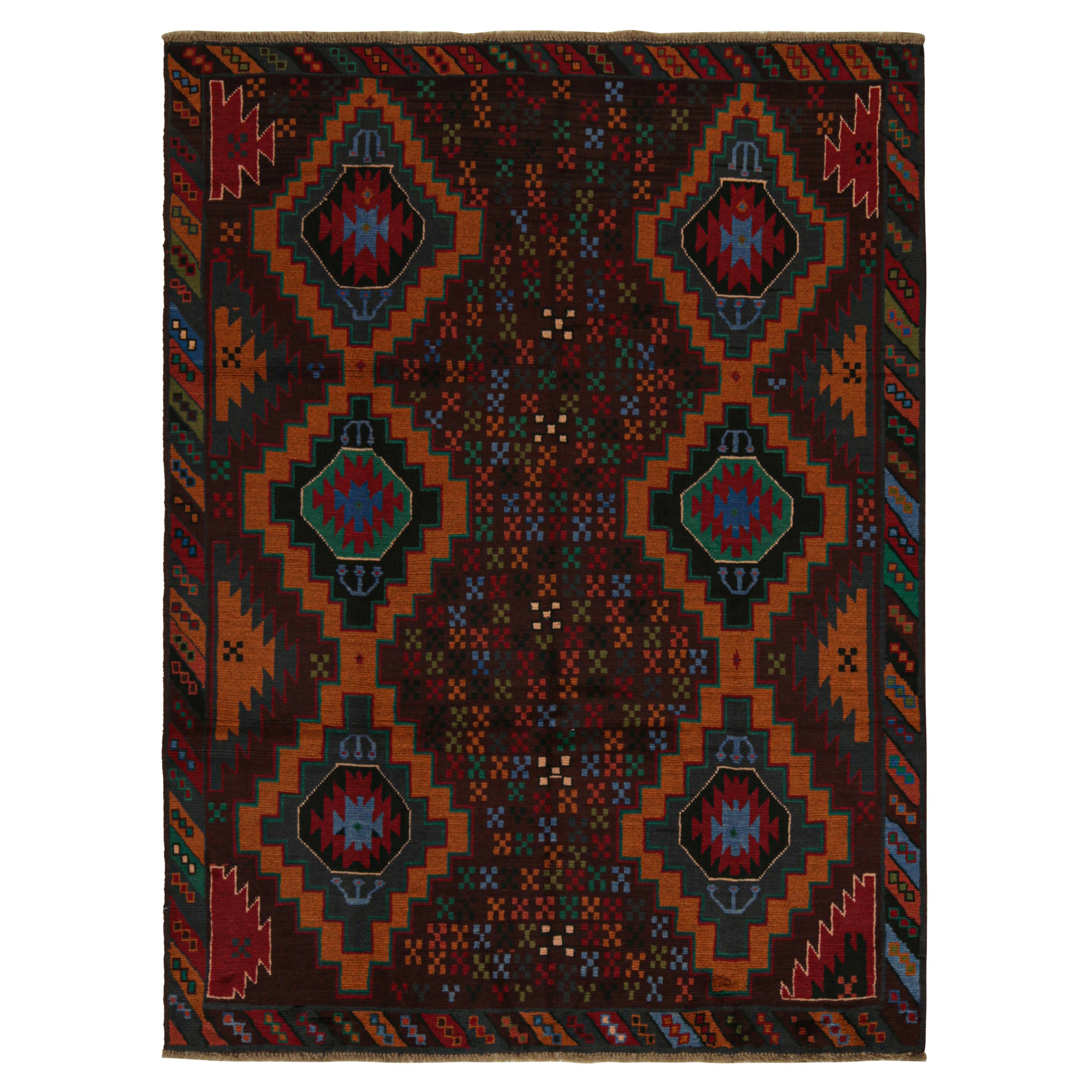 Rug & Kilim’s Baluch Tribal Rug with Colorful Geometric Patterns For Sale