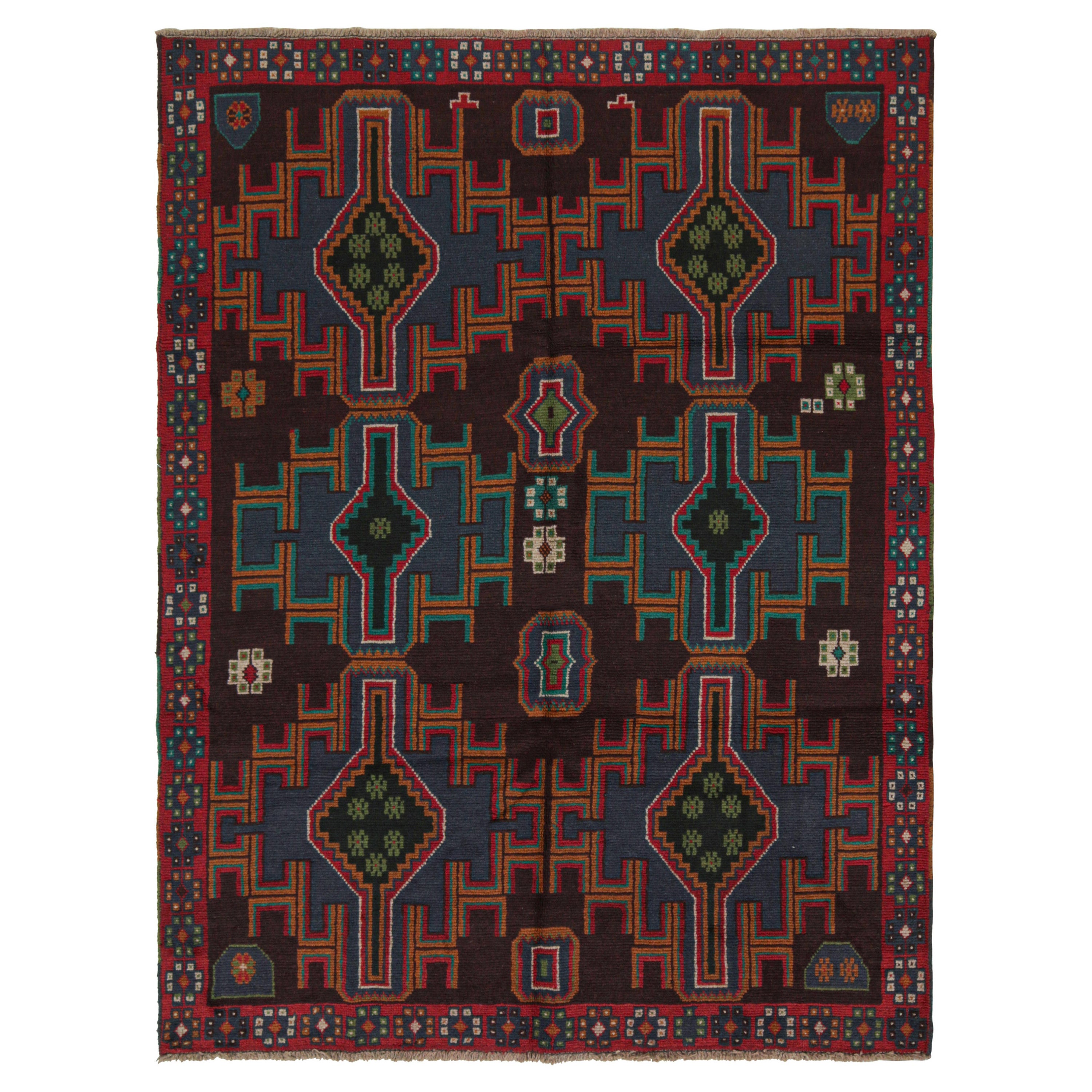 Rug & Kilim’s Baluch Tribal Rug with Colorful Geometric Patterns For Sale