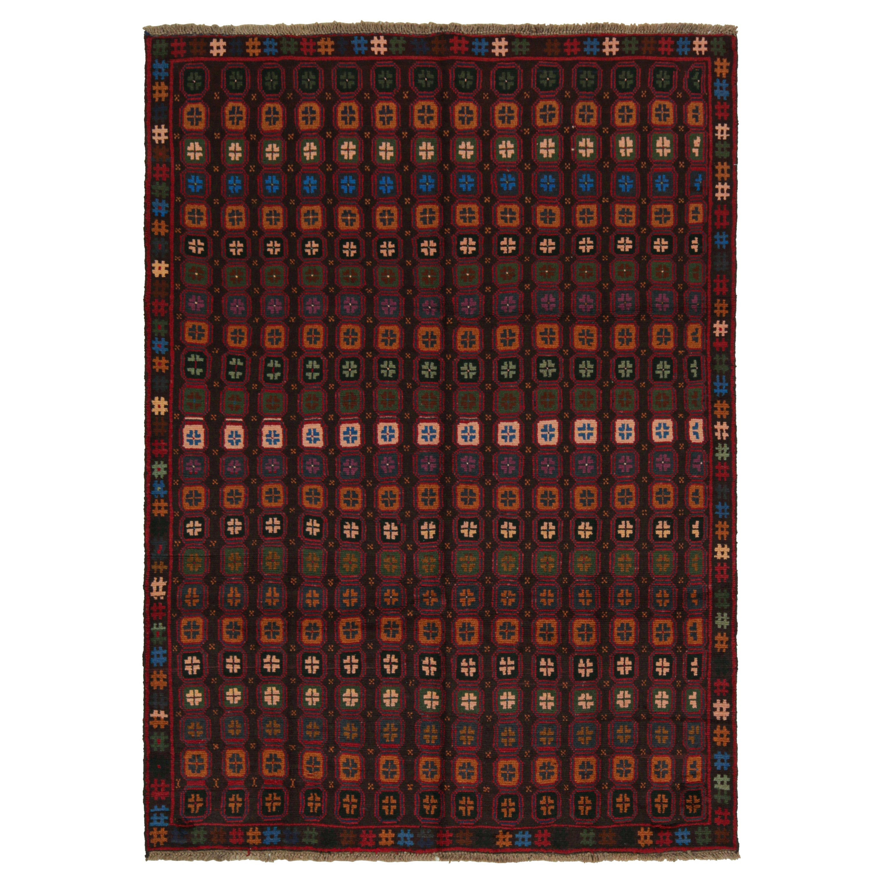 Rug & Kilim’s Baluch Tribal Rug with Colorful Geometric Patterns For Sale