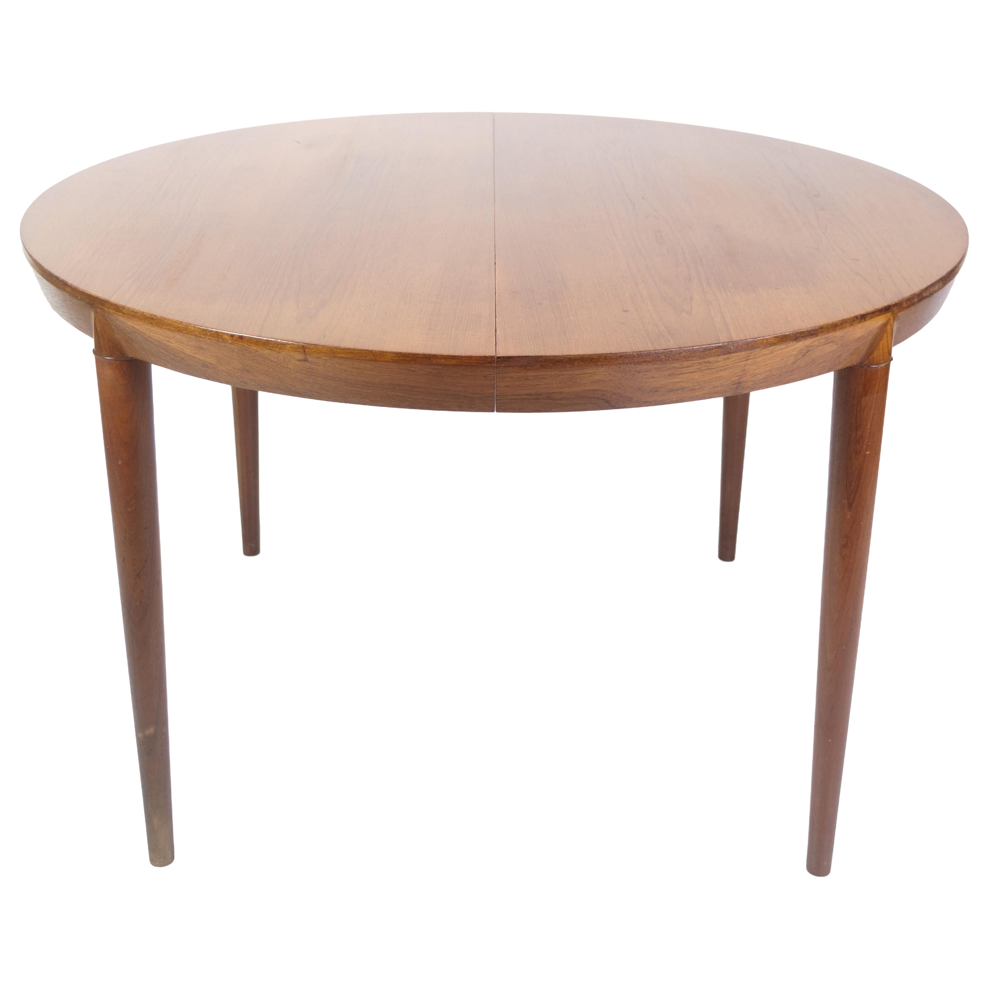 Round Dining Table With Extension Leaves Made In Teak By Severin Hansen For Sale