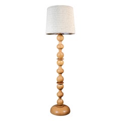 French oak bobbin floorlamp from the 1970s