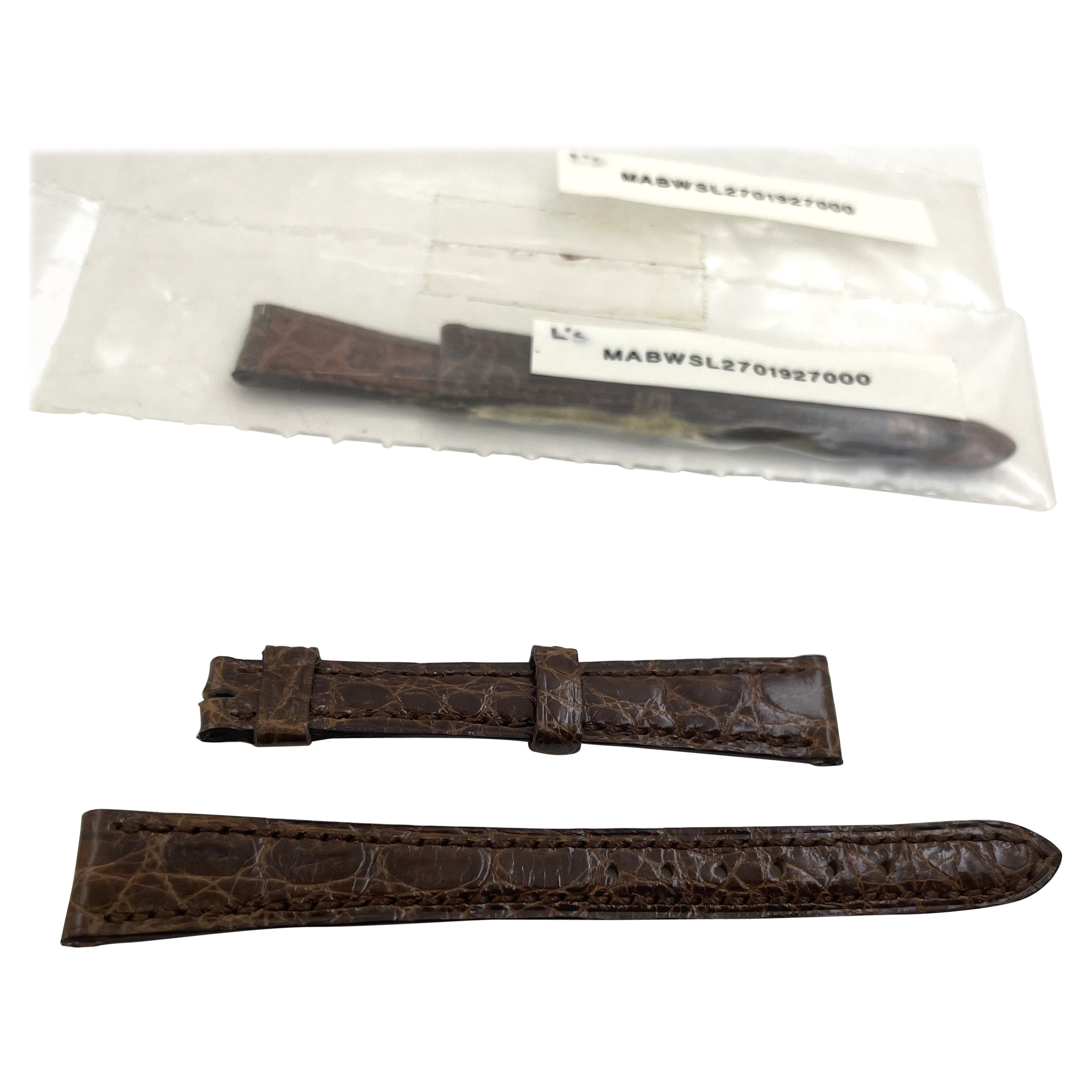 G. Buccellati Rare Set of 2 Brown Thin Watch Leather Straps New For Sale