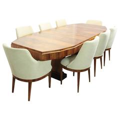 Art Deco Dining Table and Eight Chairs, French, circa 1920 Art Deco Dining Table and Eight Chairs, French, circa 1920