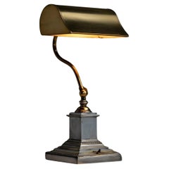 Brass Bankers Lamp, England circa 1910