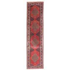 Antique Red Persian Senneh Rug with Modern Style
