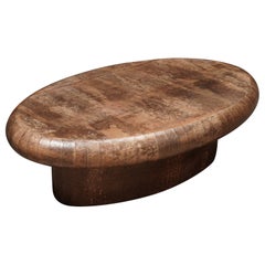 Mocha Oval Coffee Table — Japanese Paper Finish, By Studio Balestra