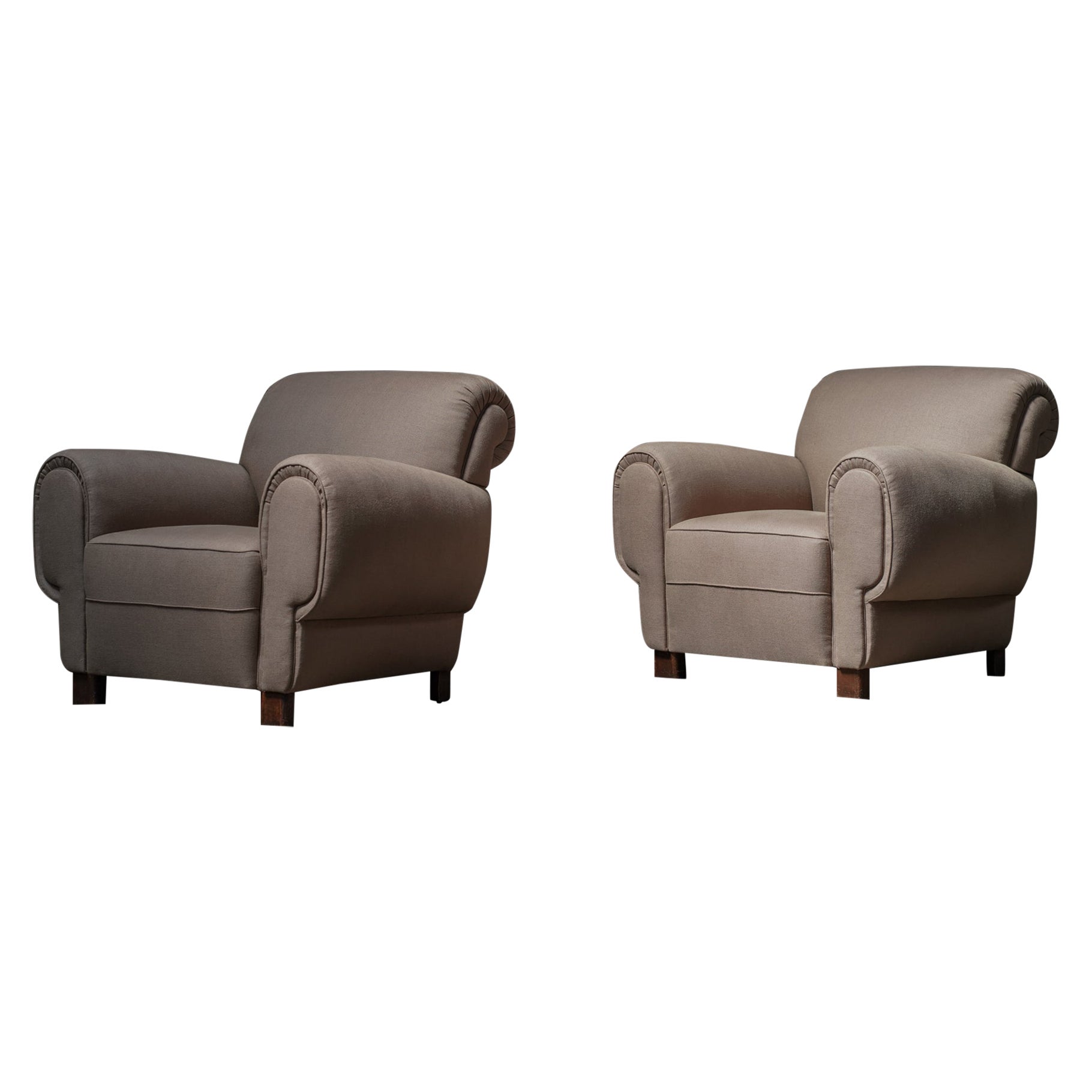 Pair of Deco Lounge Chairs For Sale