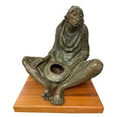 Late 20th Century Bronze "Nawa Woman with Pot" by Shirley Thomson Smith