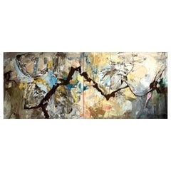 "Shale Split, " 2024 Abstract 9.5Ft. Painting by Kathi Robinson Frank