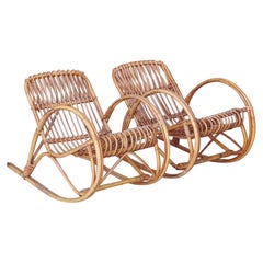 Pair of 1970s Children's Wicker Rocking chairs