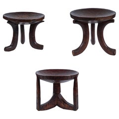 Trio of Vintage African Stools (Ethiopian)