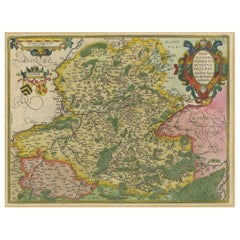 Hainaut Map Ortelius 1590 – Rare Hand-Colored French-Belgian Border Map