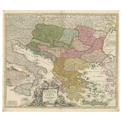 Greece and Ottoman Balkans Map – Homann Engraving ca. 1720
