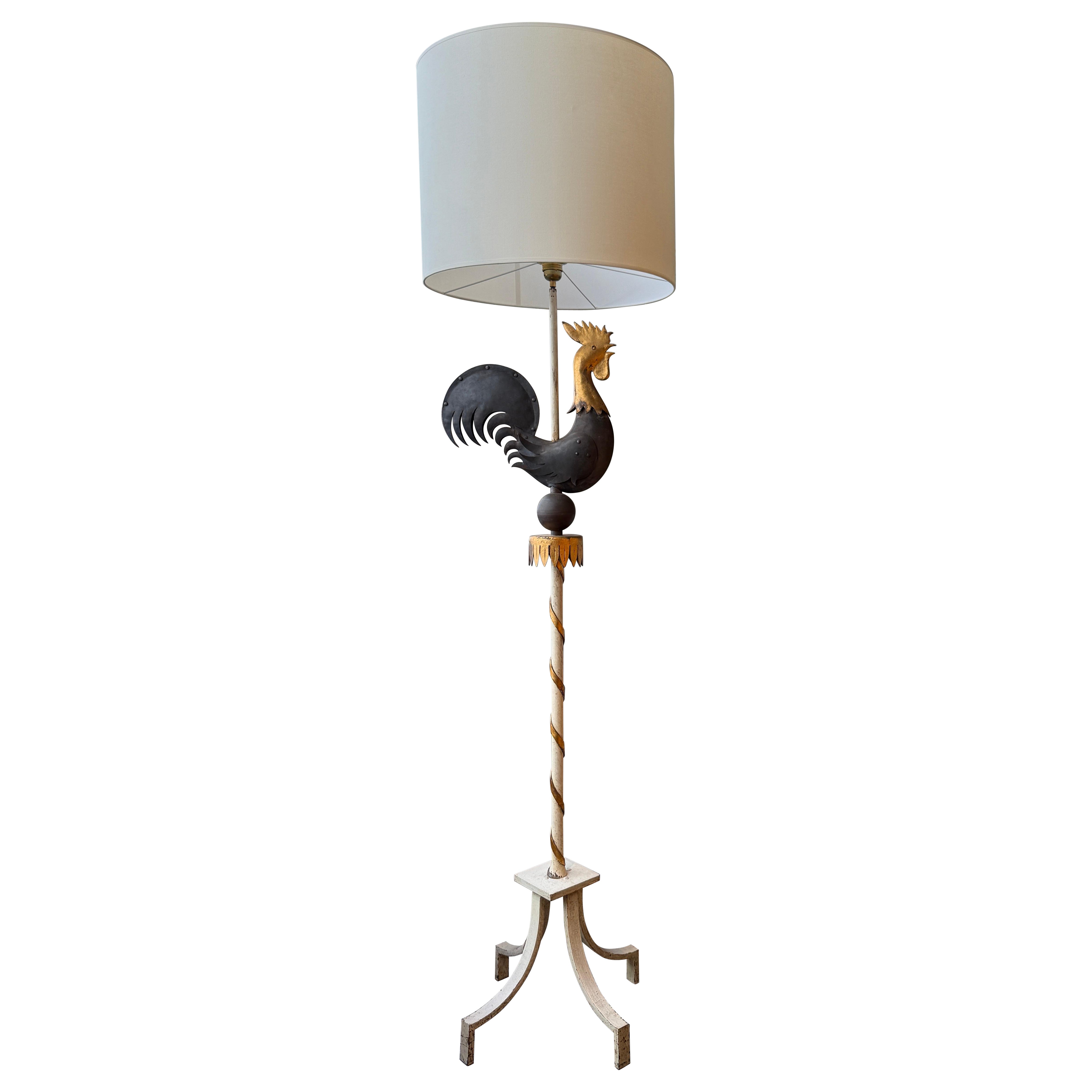Lampadaire en fer forgé Gilbert Poillerat circa 1940 en vente
