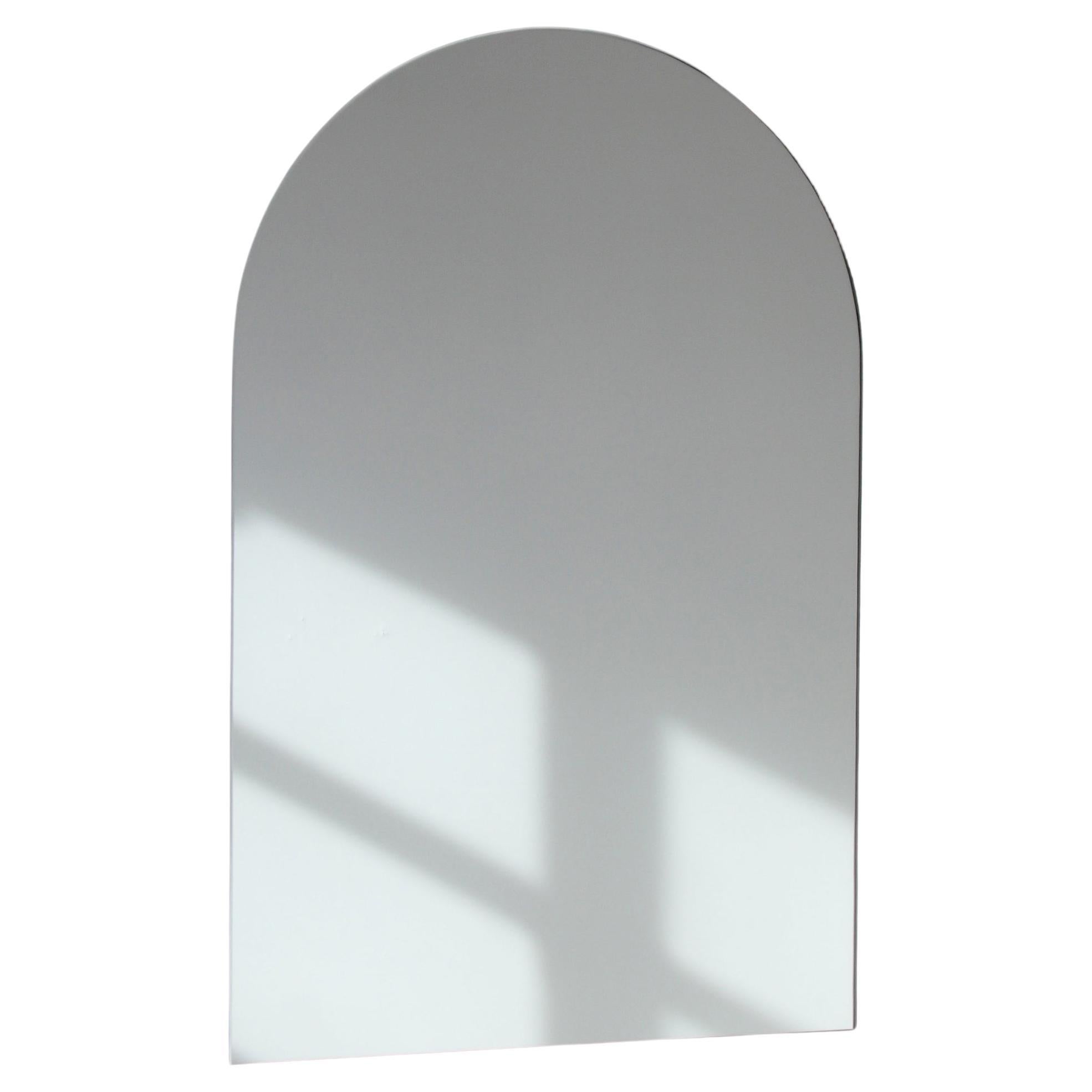 In Stock Arcus Arched Minimalist Frameless Mirror with Floating Effect, XL