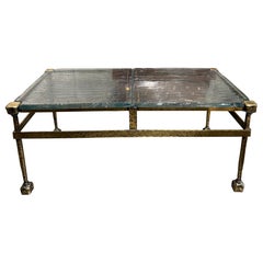 Impressive bronze and glass top coffee table circa 1980 Germany