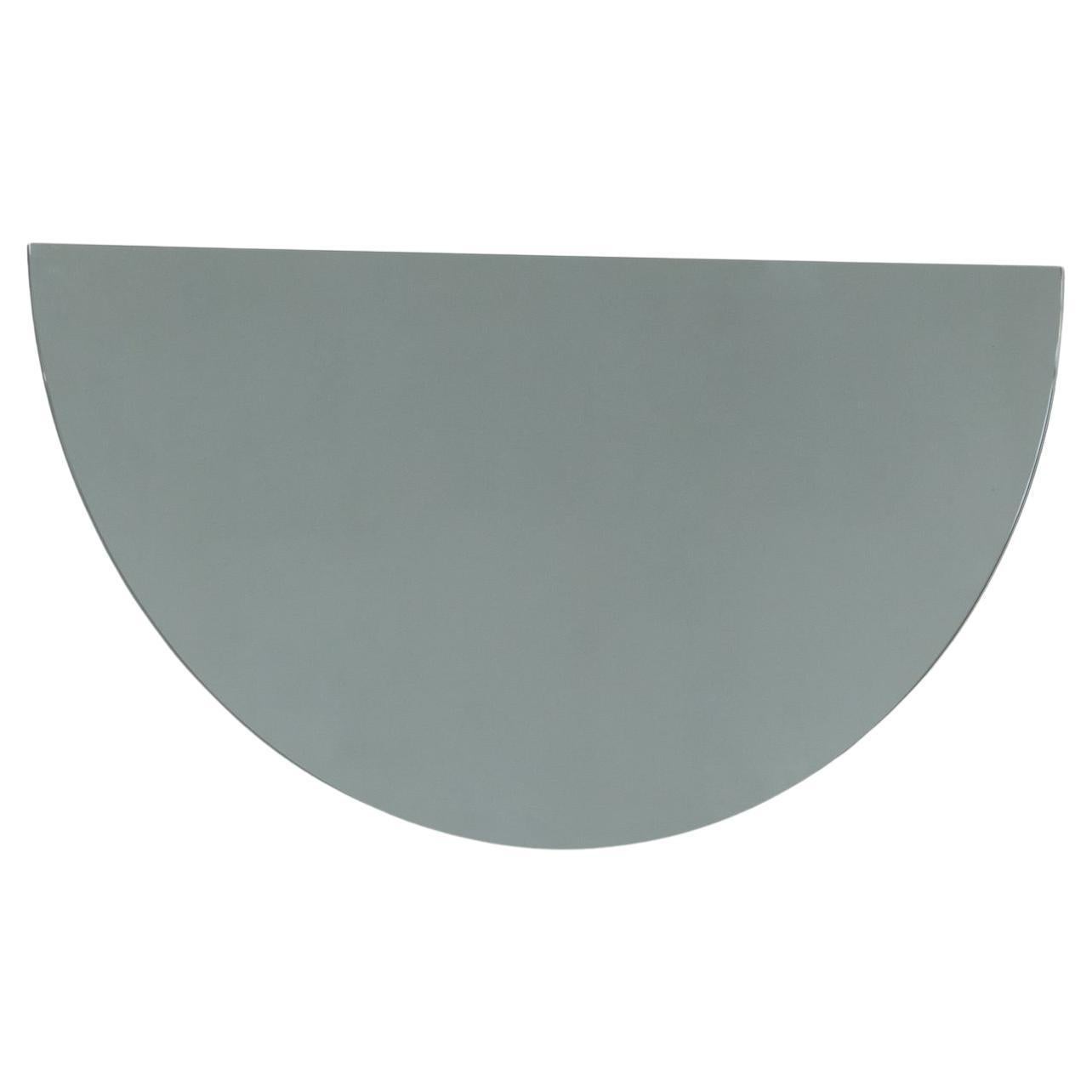 In stock Luna Half-moon Semicircular Black Tinted Frameless Modern Mirror, Large