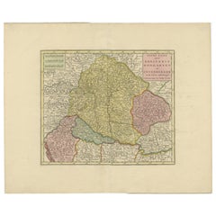 Antique Map of Hungary and Transylvania by Isaak Tirion, Amsterdam c.1740