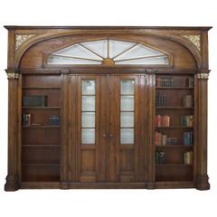 Large Antique Architectural Pass-Through with Bookcases Flanking Two Entry Doors 2